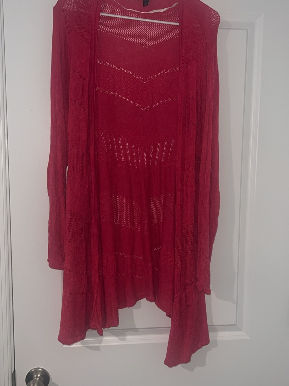 torrid Red Open-Front Pointelle Cardigan